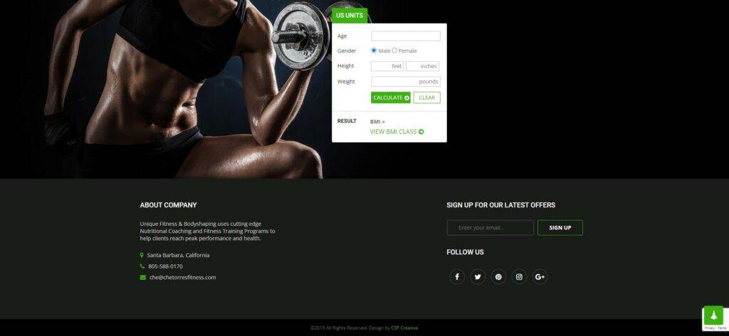 Unique Fitness & Bodyshaping - Website Project