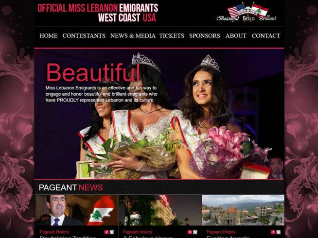 Miss Lebanon Emigrants West Coast USA - Website Project